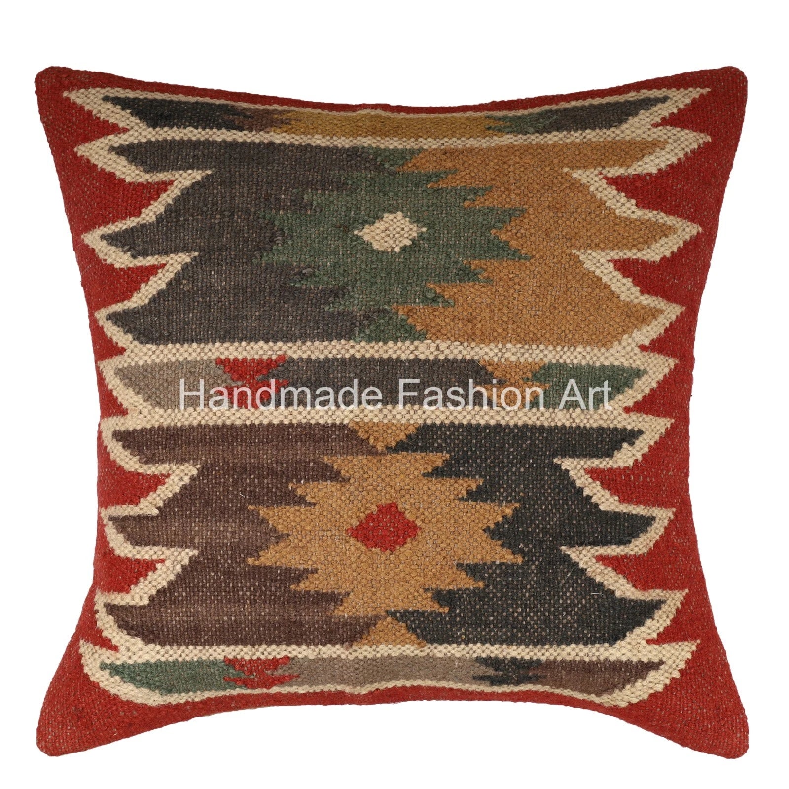 Indian Vintage Handmade 45x45 cm Cushions Kilim Pillow Jute Throw Cushion Cover