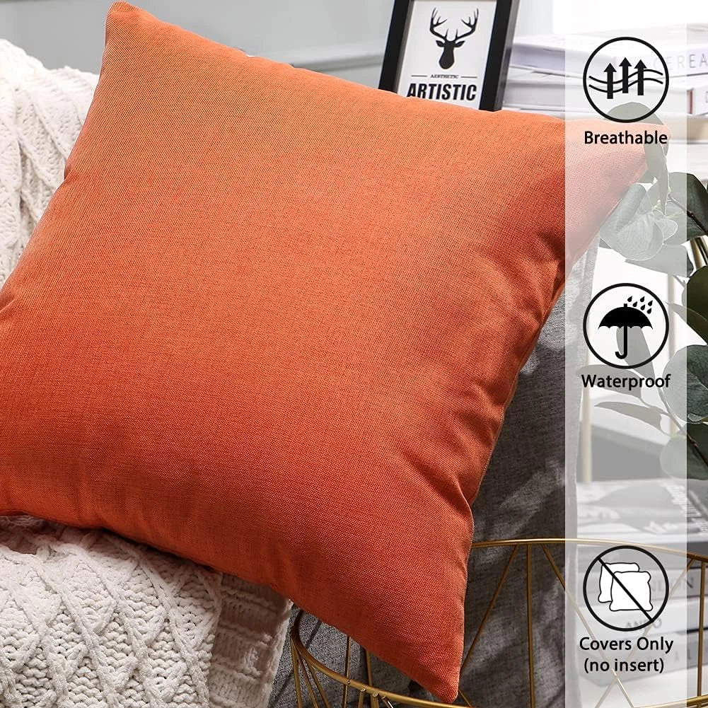 Pack of 2 Outdoor Waterproof Pillow Covers 18X18 Inch Garden Decorative Throw Pi