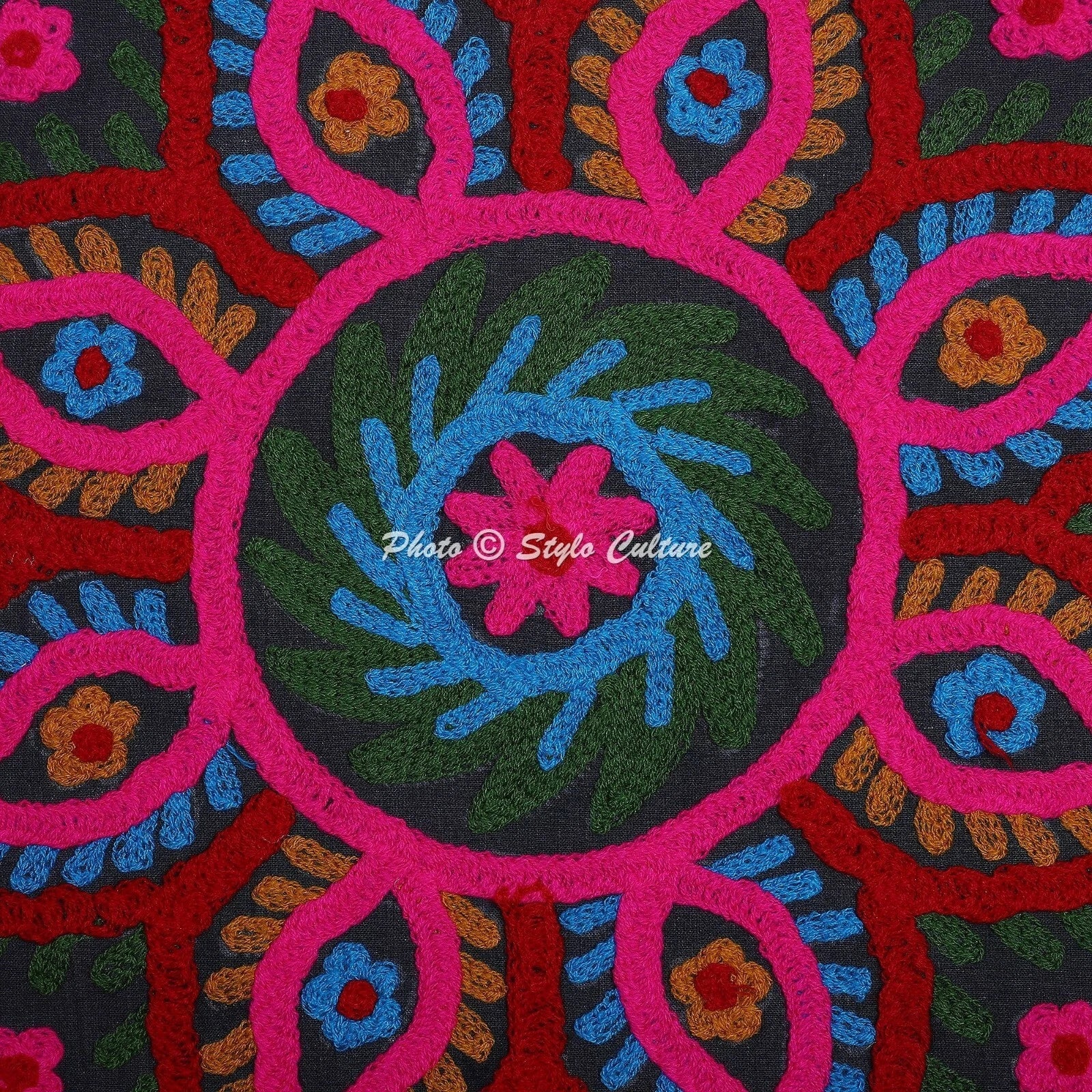 Suzani Cushion Cover Embroidered Sofa Cover Decorative Bohemian Home Decor