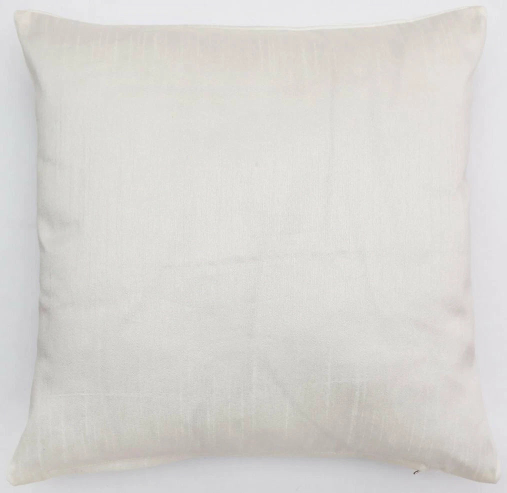 Ethnic 16 " Indian Decor Dupioni Brocade Silk Pillow/Cushion Cover Off White