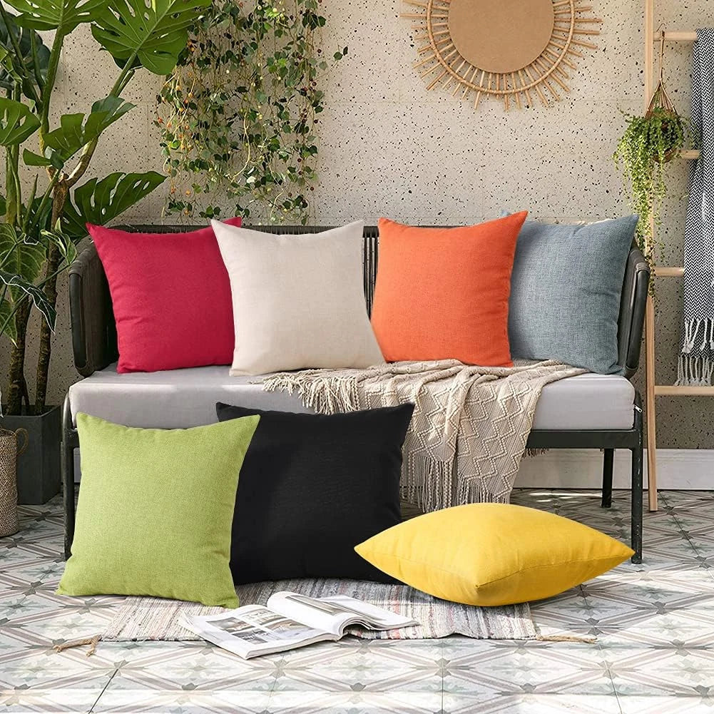 Pack of 2 Outdoor Waterproof Pillow Covers 18X18 Inch Garden Decorative Throw Pi