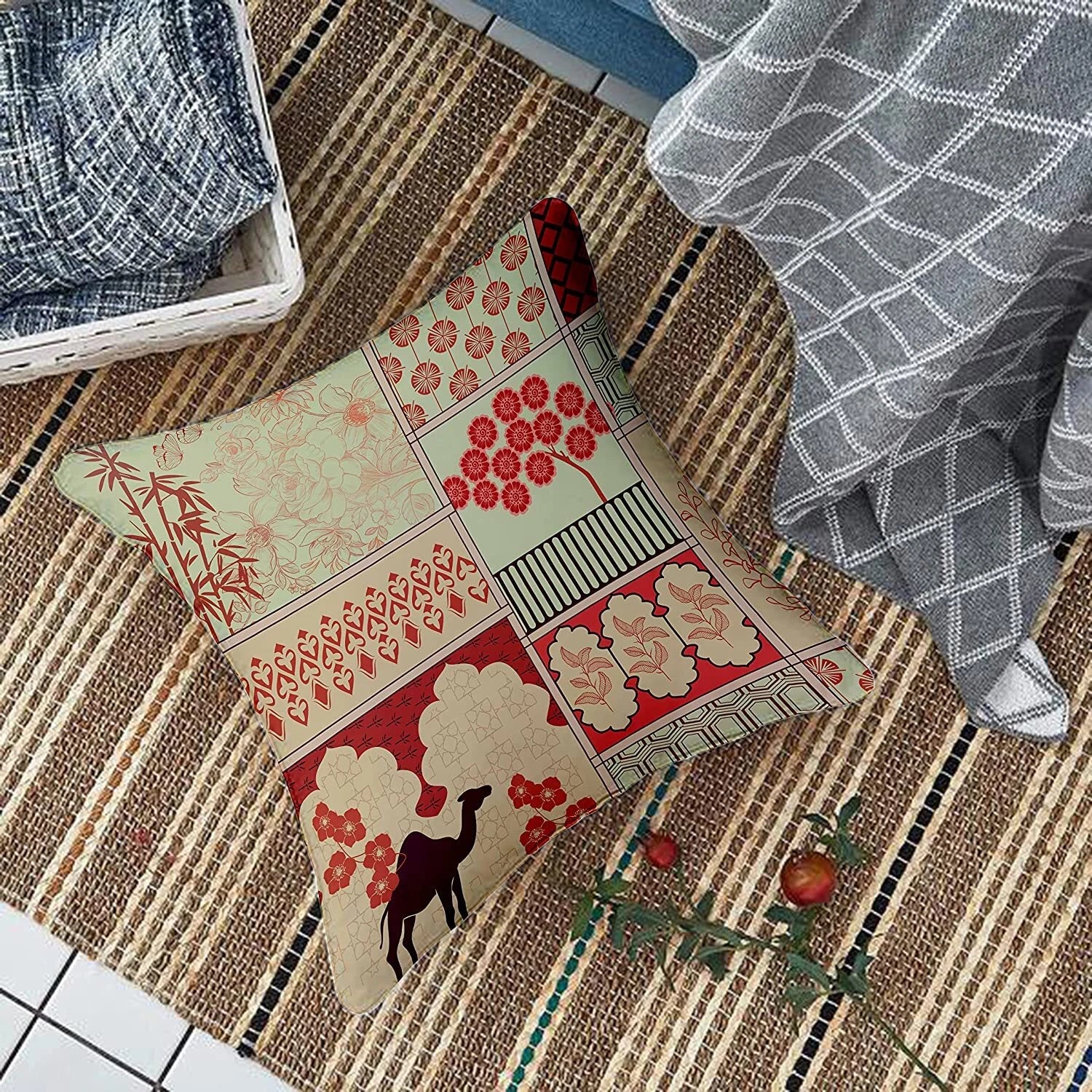 Canvas Cotton Cushion Cover, 12x12 in, Set of 5