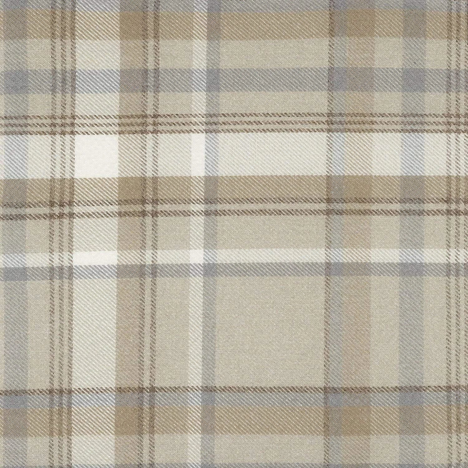 Decorative Throw Pillow Cover Beige Tartan 17x17 for Ranch and Country
