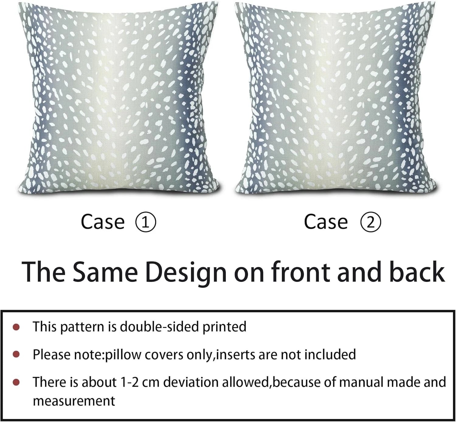 Antelope Pillow Covers 18X18 Inch 18" x (Pack of 2), Blue Gray