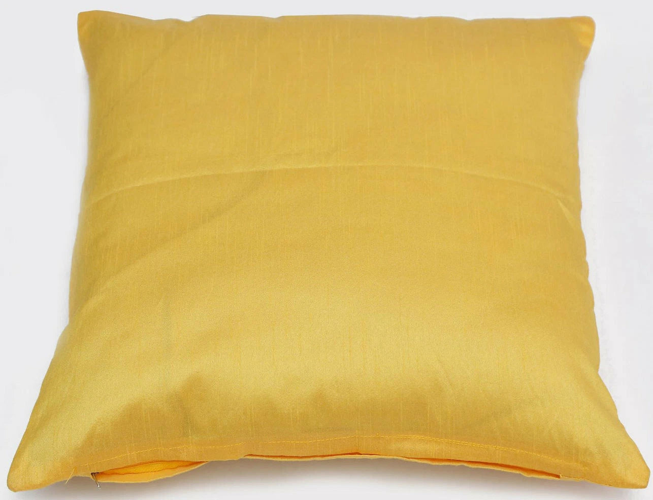Ethnic 16 " Indian Decor Dupioni Brocade Silk Pillow/Cushion Throw Cover Yellow
