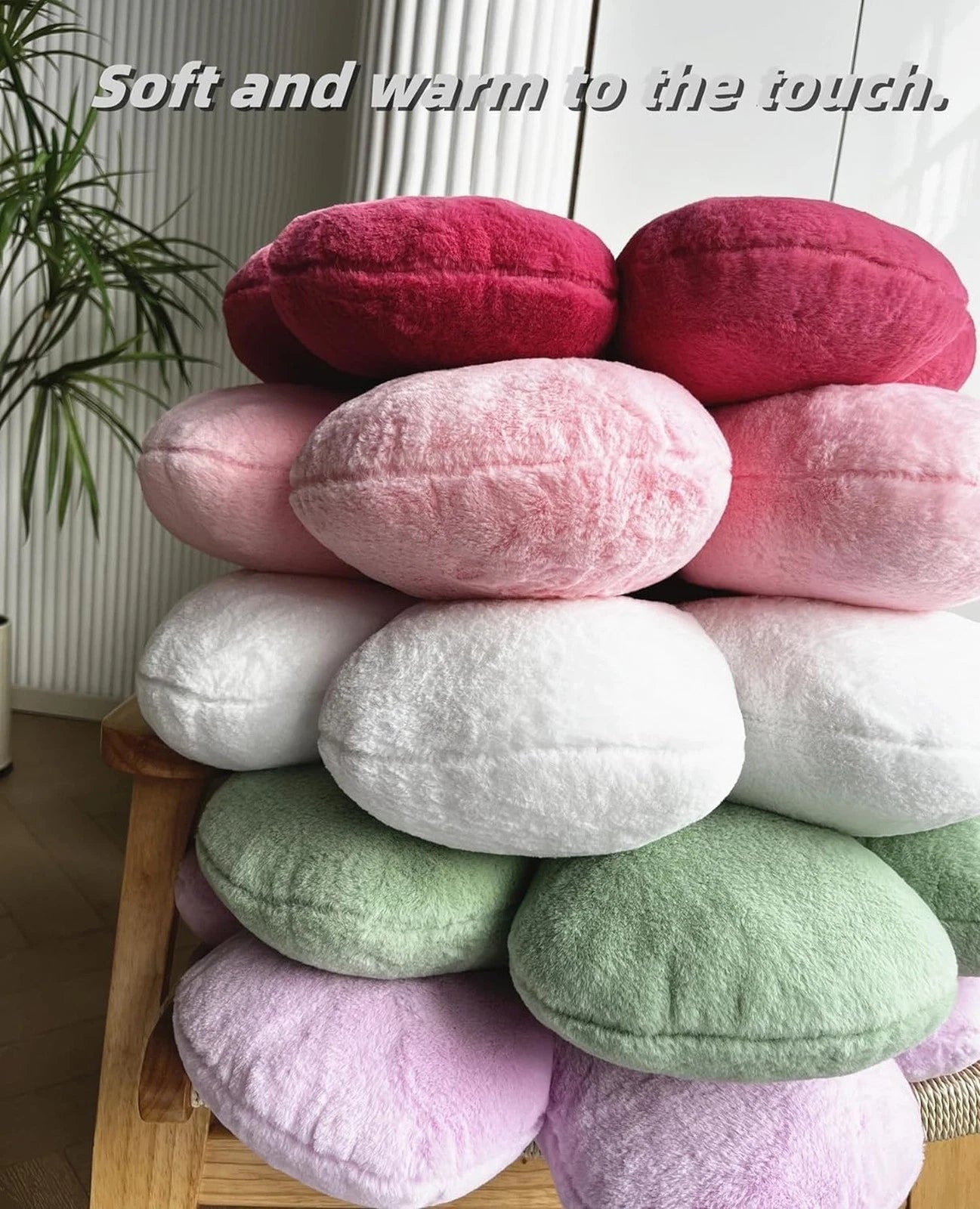 Pink Flower Pillow,Flower Shaped Throw Pillow 19.6In Daisy Pillow Cute Flower...