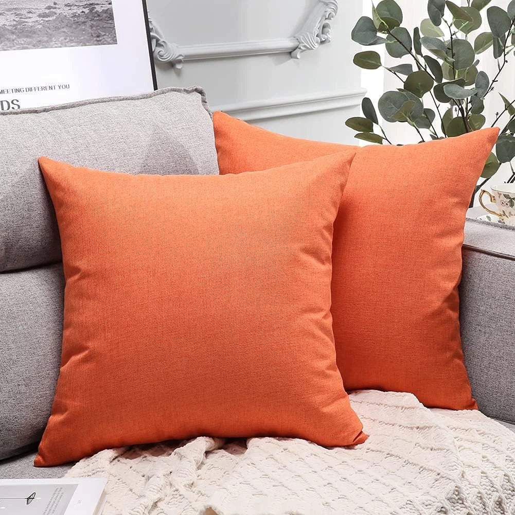 Pack of 2 Outdoor Waterproof Pillow Covers 18X18 Inch Garden Decorative Throw Pi