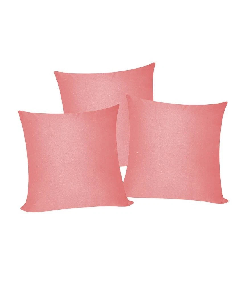 3 x Plain Satin 14x14 Dark Baby Pink Cushion Cover / Pillow Cases /Sofa Décor