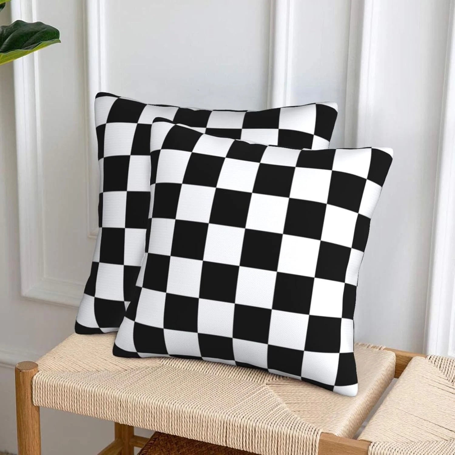 Checkered Pillow Covers 18x18 in 18" x (Pack of 2),
