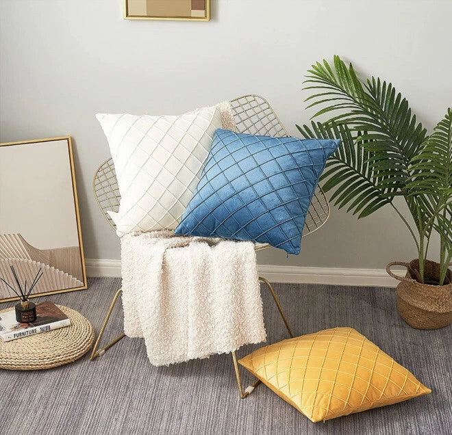 Longhui bedding Velvet Throw Pillow Covers 22*22 Inches Set Of 2 Yellow