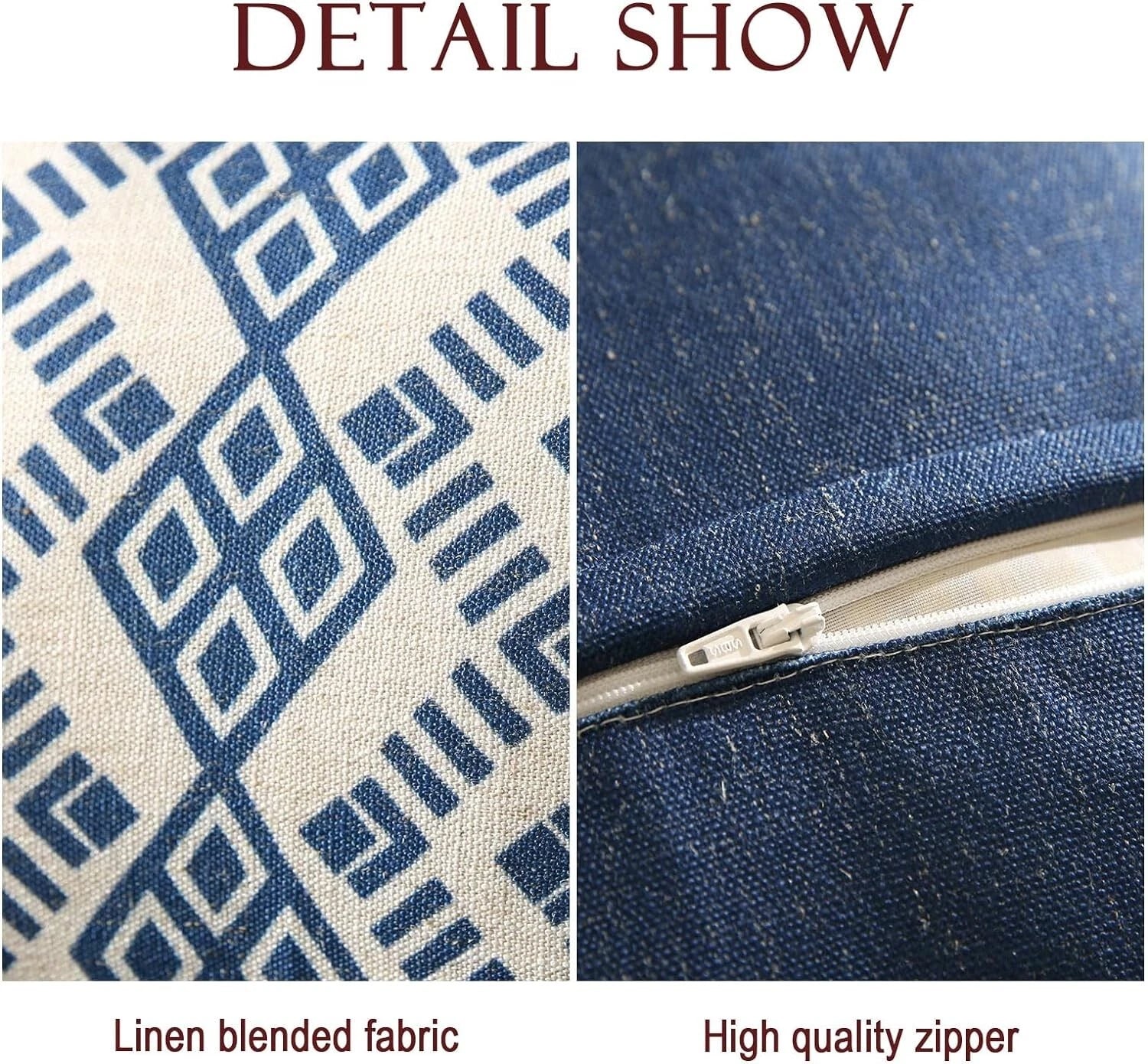 Porcelain Throw Pillow Covers Set of 2,Classic Chinoiserie Blue and White wit...