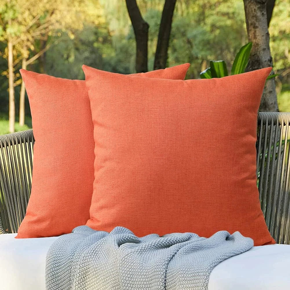 Pack of 2 Outdoor Waterproof Pillow Covers 18X18 Inch Garden Decorative Throw Pi