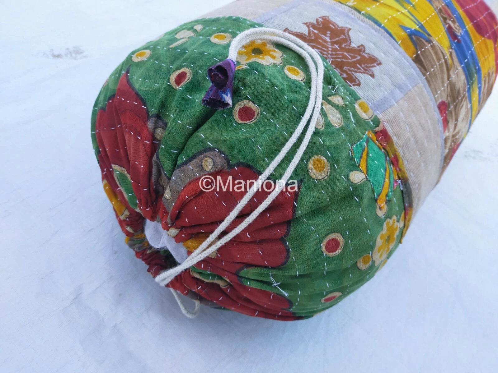 Assorated 5 pcs lot kantha quilted cotton floral sofa bed deewan set cushions