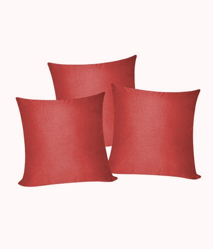 3 x Plain Satin 31x31 Burgendy Cushion Cover / Pillow Cases /Sofa Décor