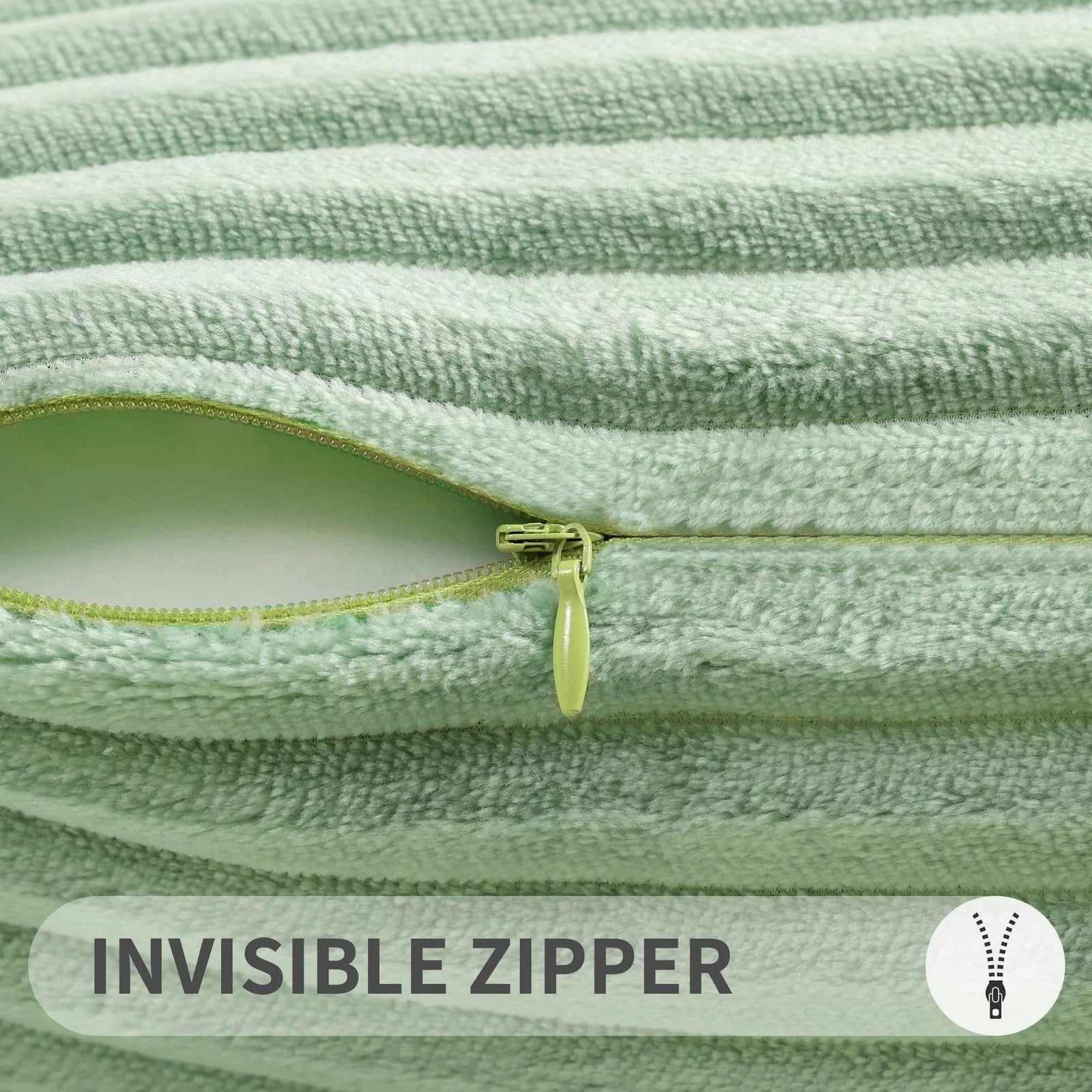 Simmore Decorative Throw Pillow Covers 24x24 Set of 2, Soft Natural Plush Fla...