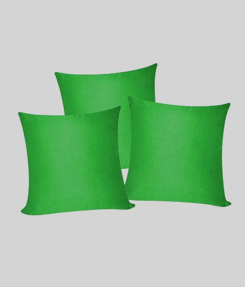 3 x Plain Satin 31x31 Green Cushion Cover / Pillow Cases /Sofa Décor