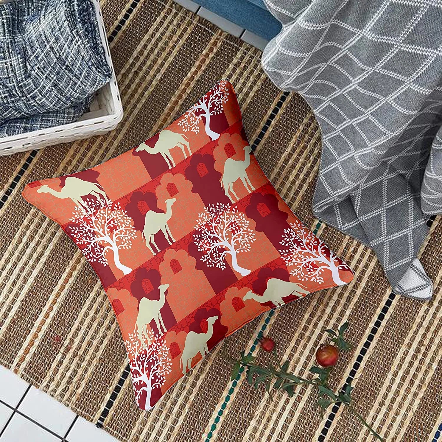 Canvas Cotton Cushion Cover, 12x12 in, Set of 5