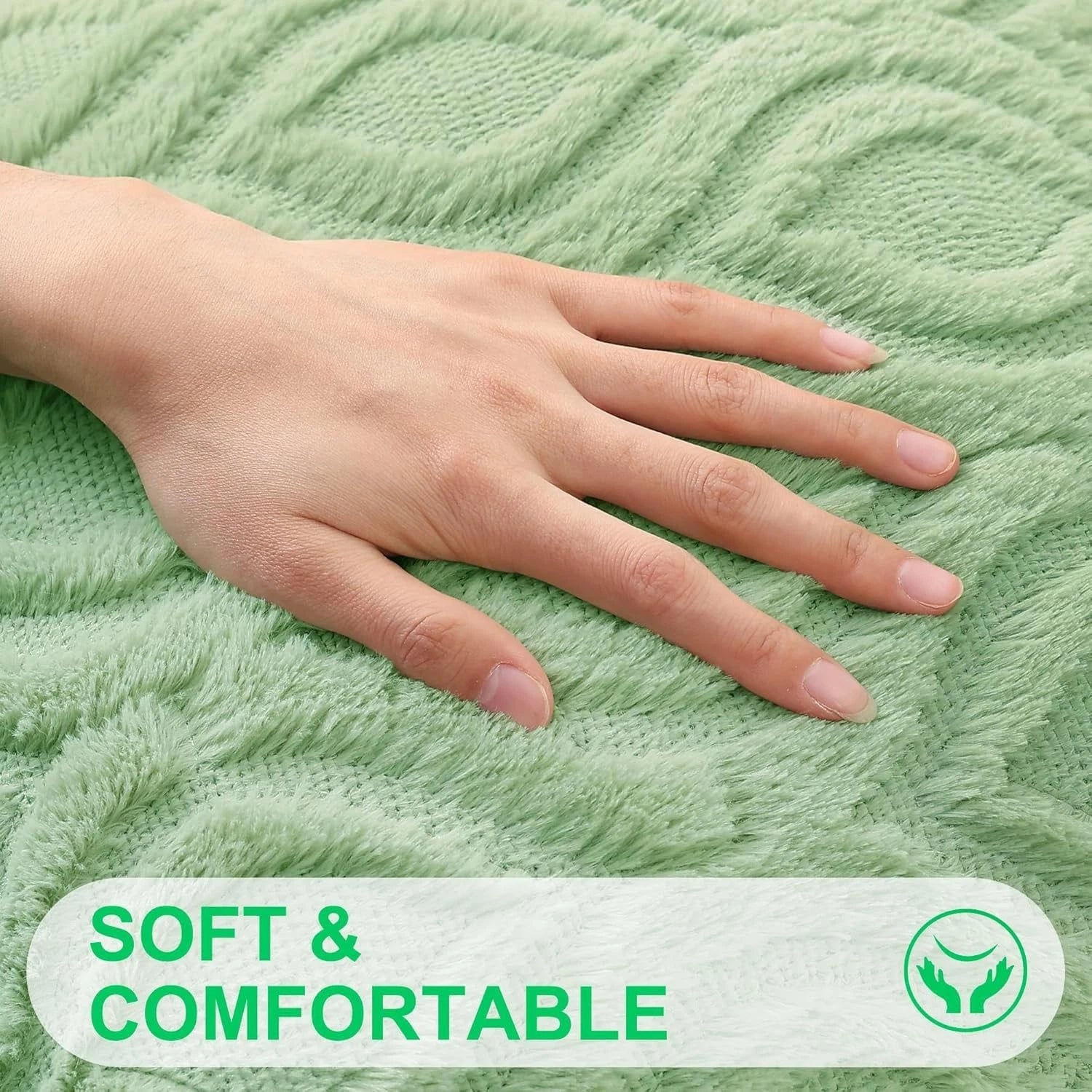 decorUhome Throw Pillow Covers 12x20 Inch Set of 2, Soft Plush Faux Wool Sage...