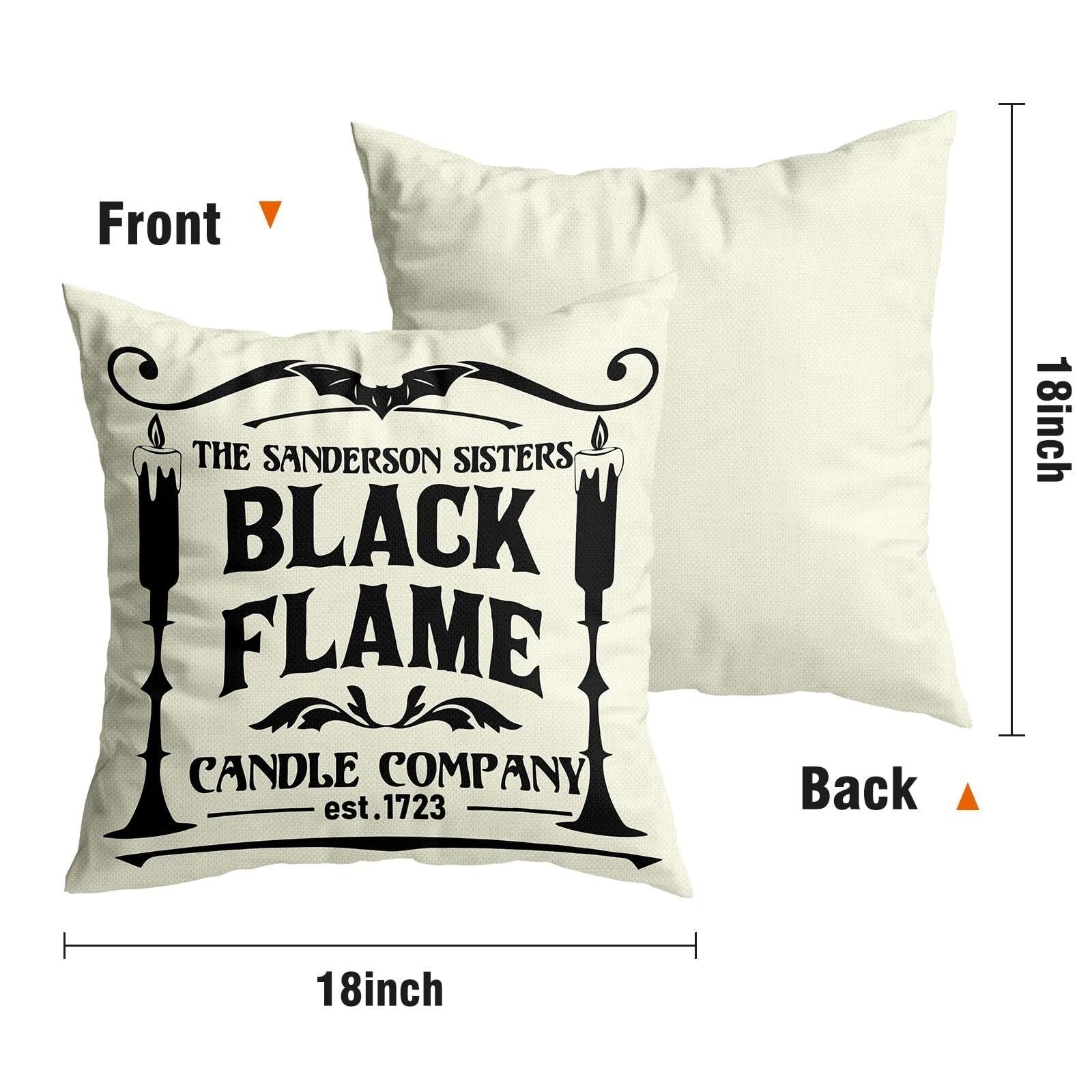 Halloween Decorations Pillow Covers 18x18 Set of 4 Halloween Decor Indoor Out...