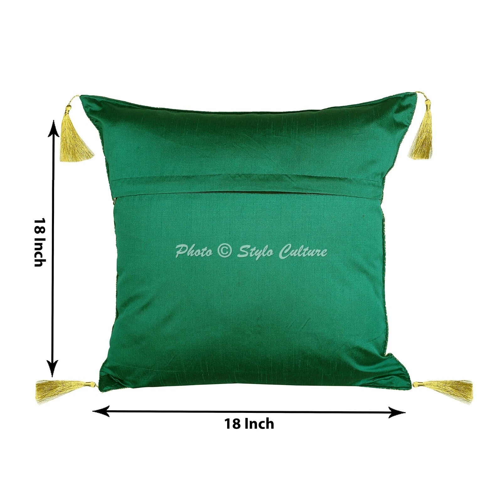 Green Cushion Cover Brocade Jacquard Gypsy Bohemian Tribal Ethnic Hippie Pillow