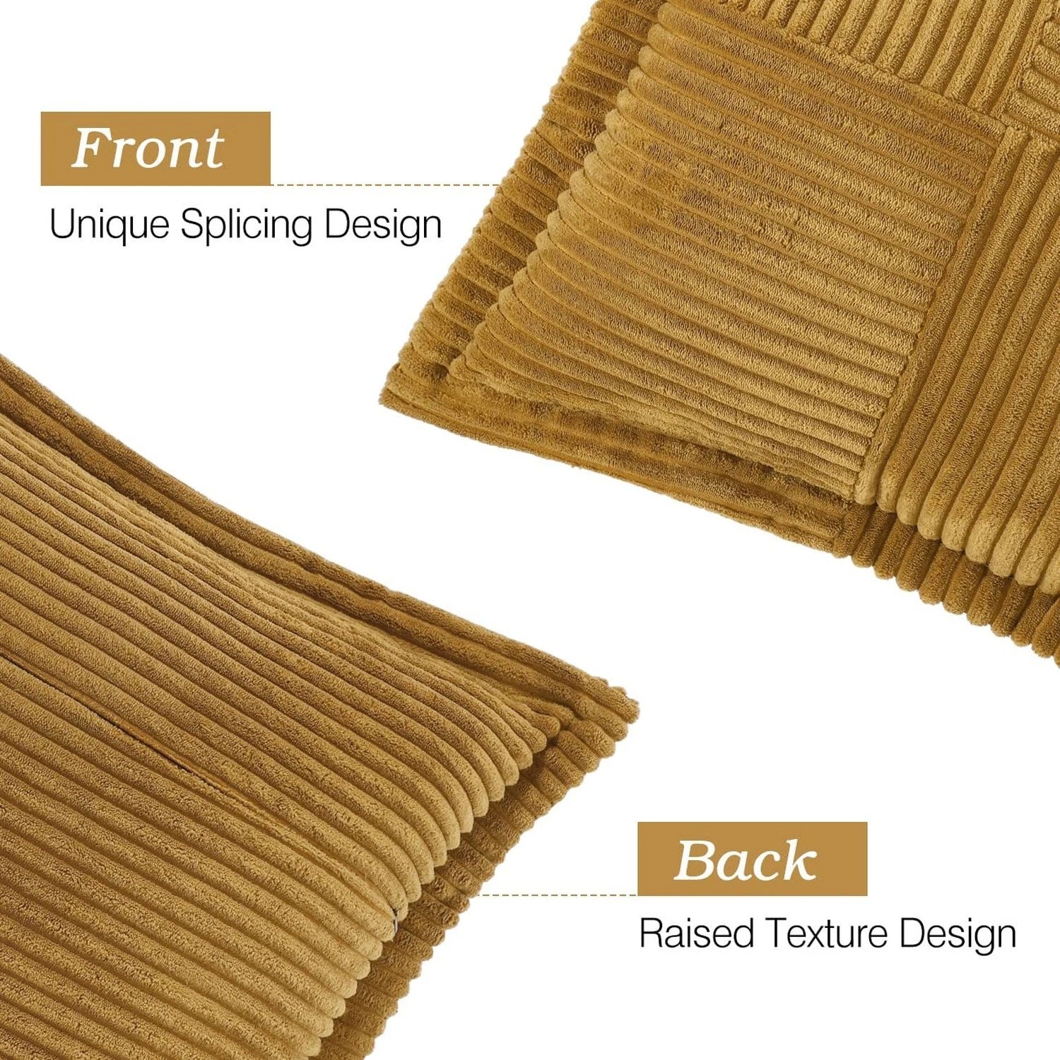 Corduroy Throw Pillow Covers 18×18 Inch, 4 Pack Soft Square Throw Pillow Ca