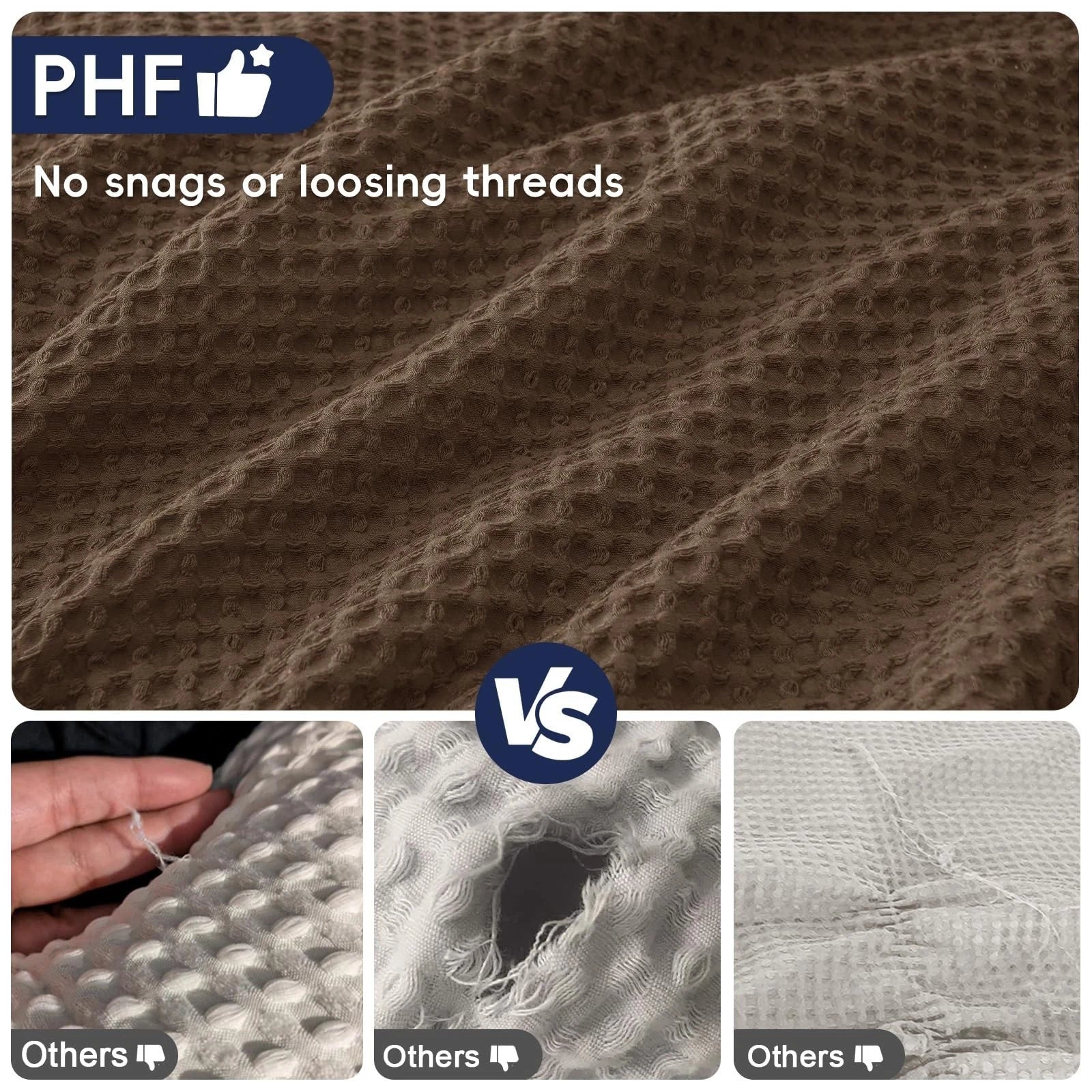 PHF Ultra Soft Waffle Weave Euro Shams Pillow Covers 26" x 26" 2 Pack, No Fil...