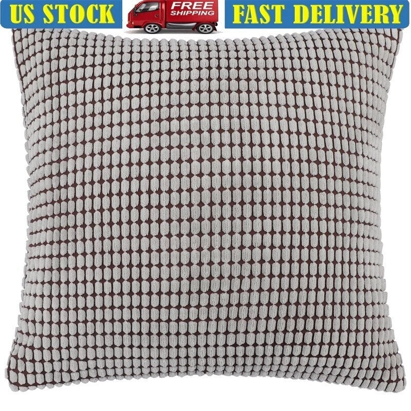 Contemporary Decorative Pillowcase W/ Invisible Zipper Textured Polyester Square