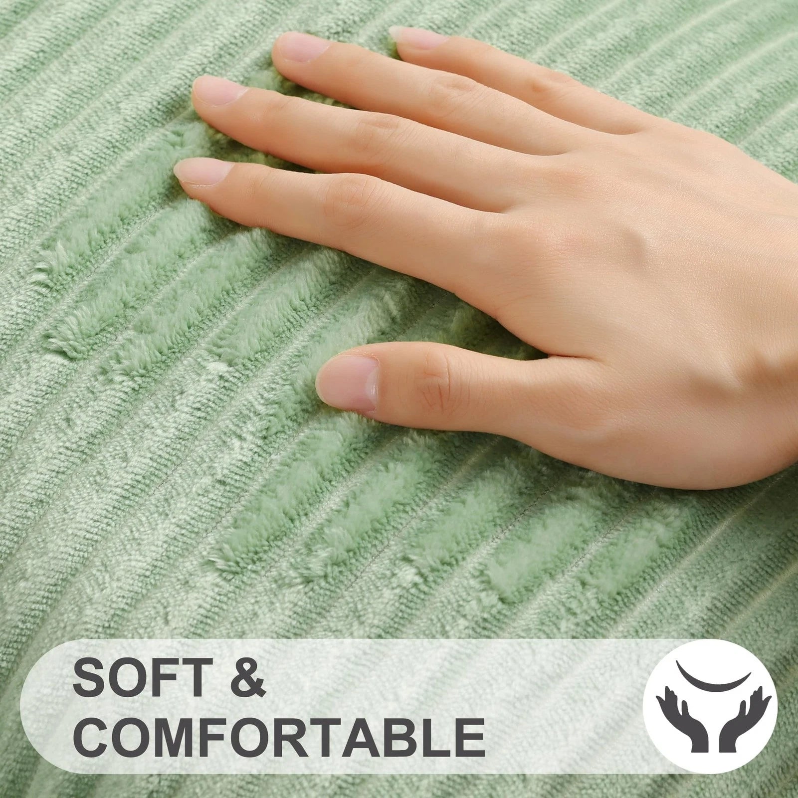 Simmore Decorative Throw Pillow Covers 24x24 Set of 2, Soft Natural Plush Fla...