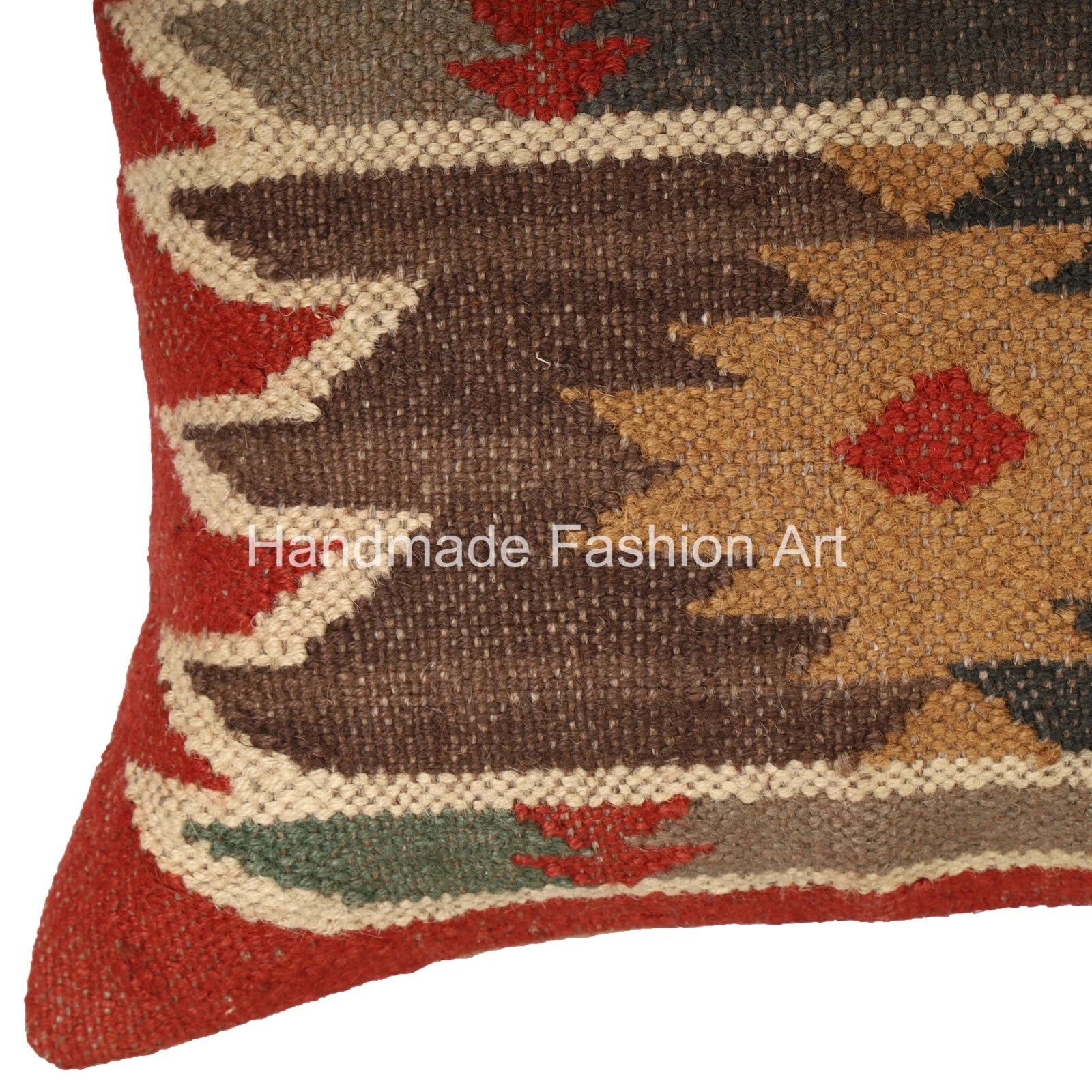 Indian Vintage Handmade 45x45 cm Cushions Kilim Pillow Jute Throw Cushion Cover
