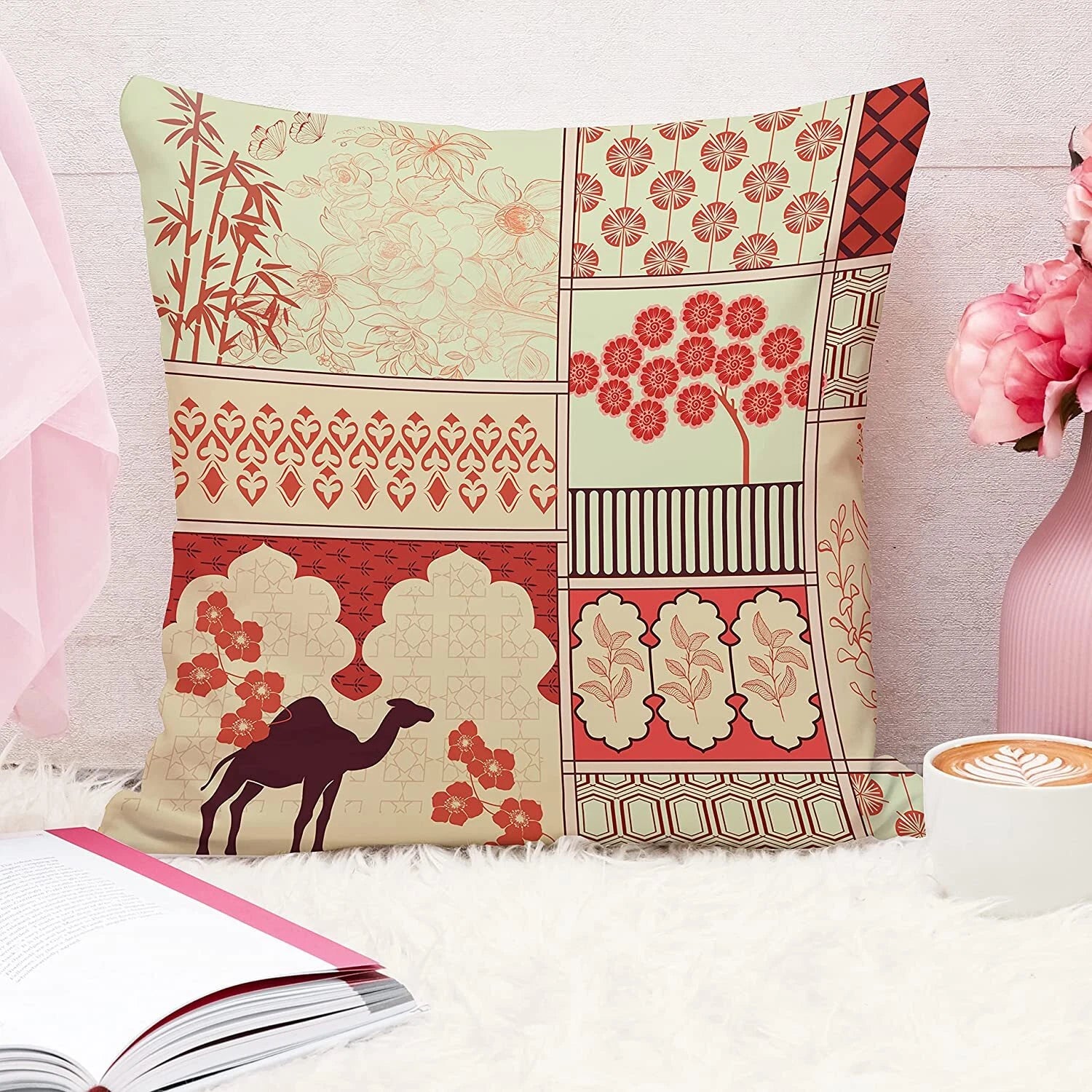 Canvas Cotton Cushion Cover, 12x12 in, Set of 5