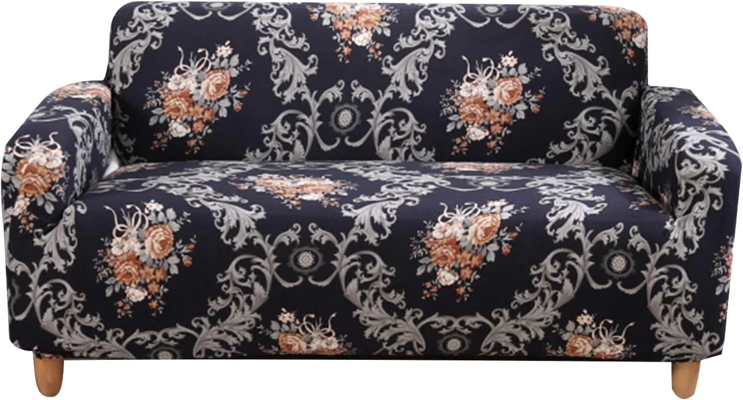 Floral Loveseat Slipcovers Stretch Couch 2 Cushion Couch + 2 Pillow cases NEW