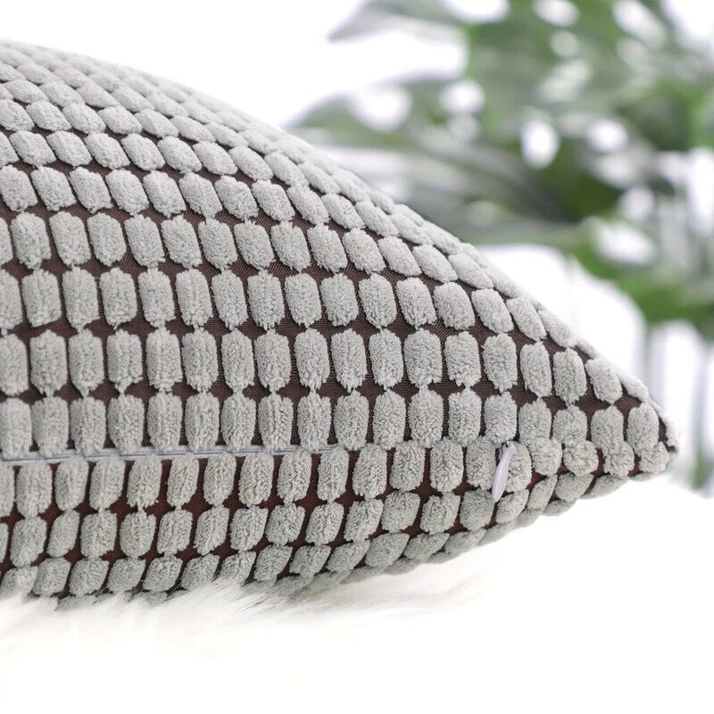 Contemporary Decorative Pillowcase W/ Invisible Zipper Textured Polyester Square