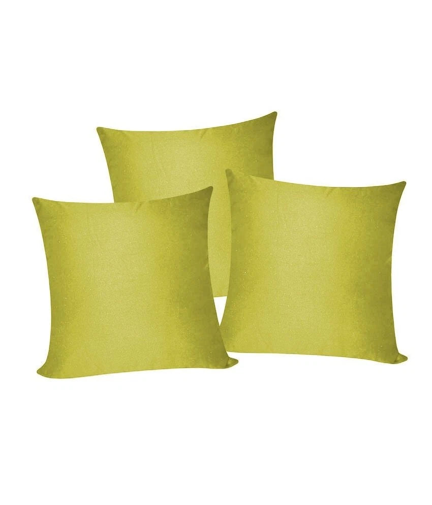 3 x Plain Satin 31x31 Light Golden Cushion Cover / Pillow Cases /Sofa Décor