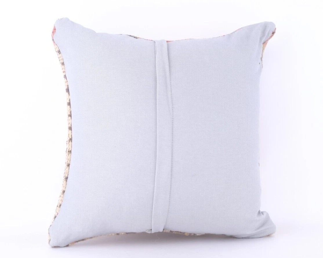 Handmade Kilim Wool Jute Cushion Cover 18x18 Hand-woven Pillowscase