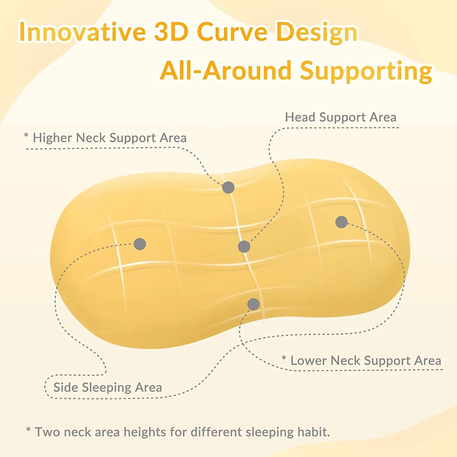 Memory Foam Pillows, Cute Throw Pillows for Couch, Ergonomic Decorative   (King)