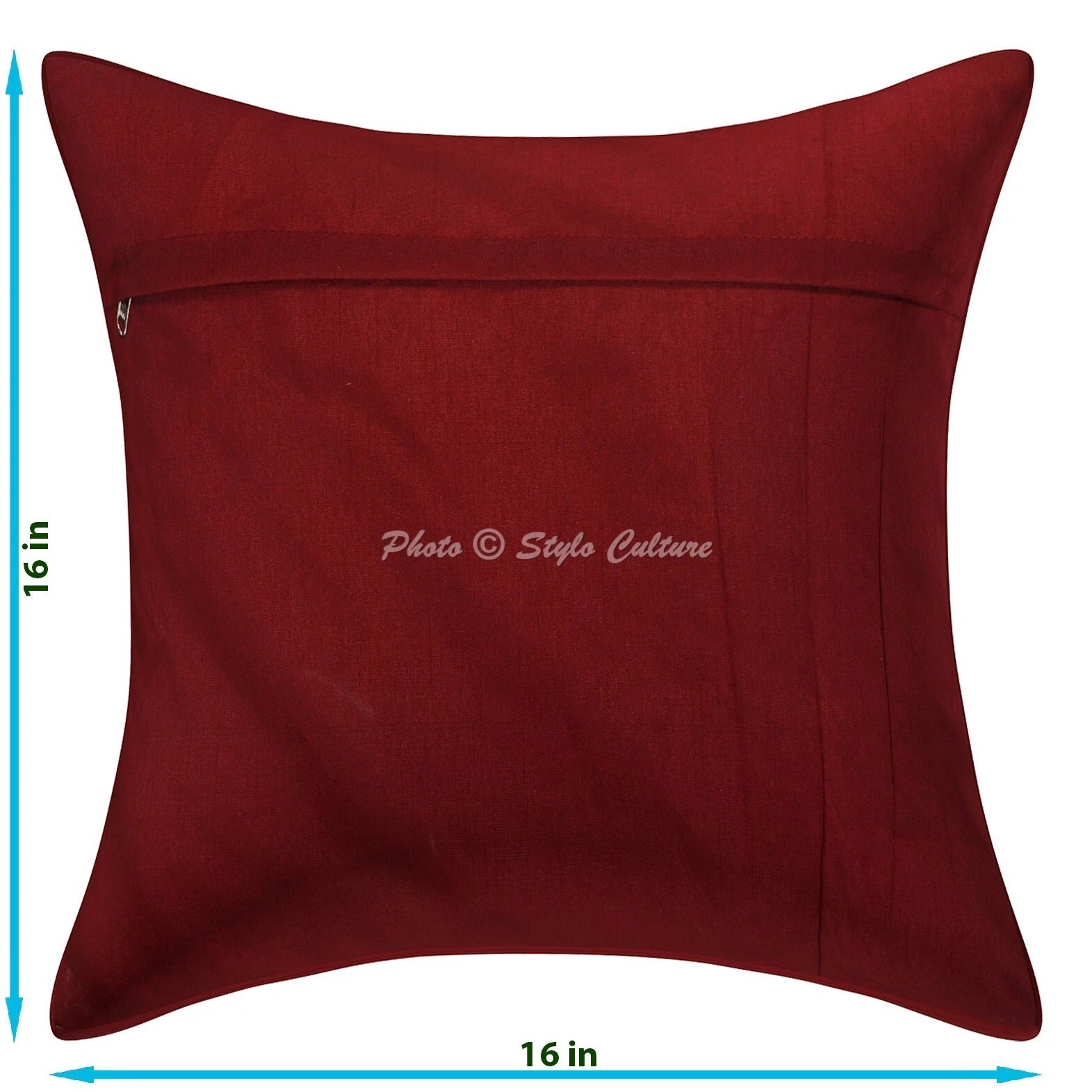 Red Cushion Cover Brocade Jacquard Gypsy Handmade Ethnic Tribal Hippie Pillow