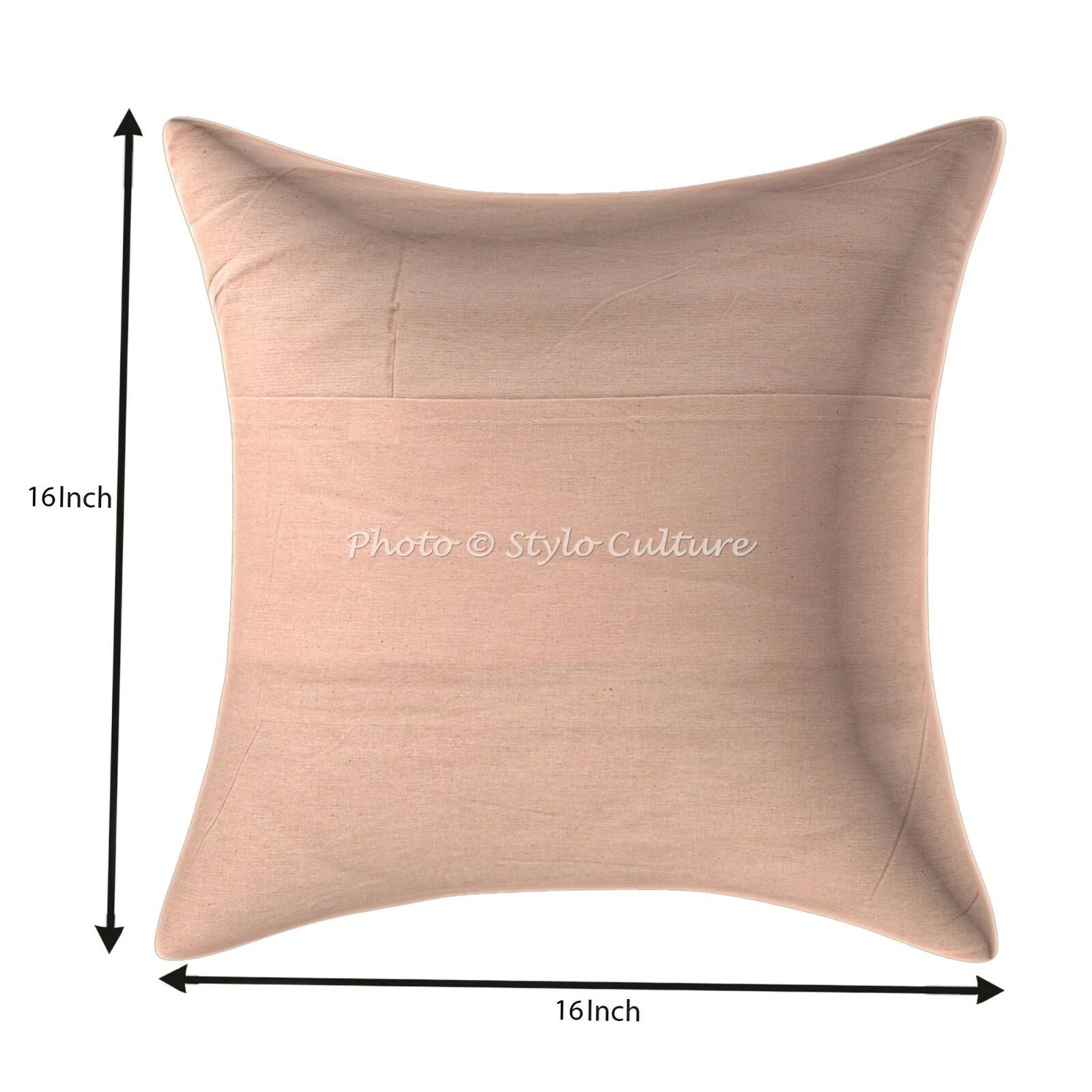 Decorative Handmade Cotton Kantha Pillow Cover Beige Ikat Sofa Pillow Cover