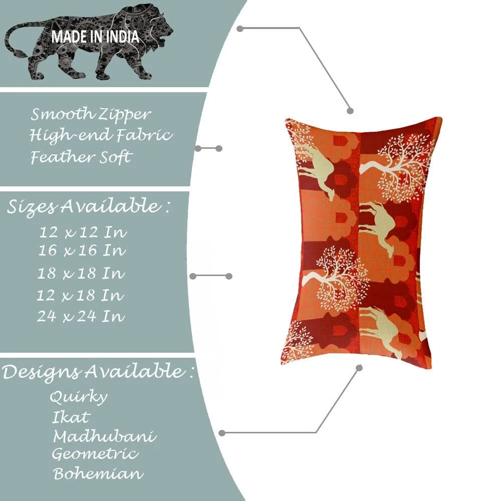 Cotton Cushion Cover, 12x18 in, Set of 2