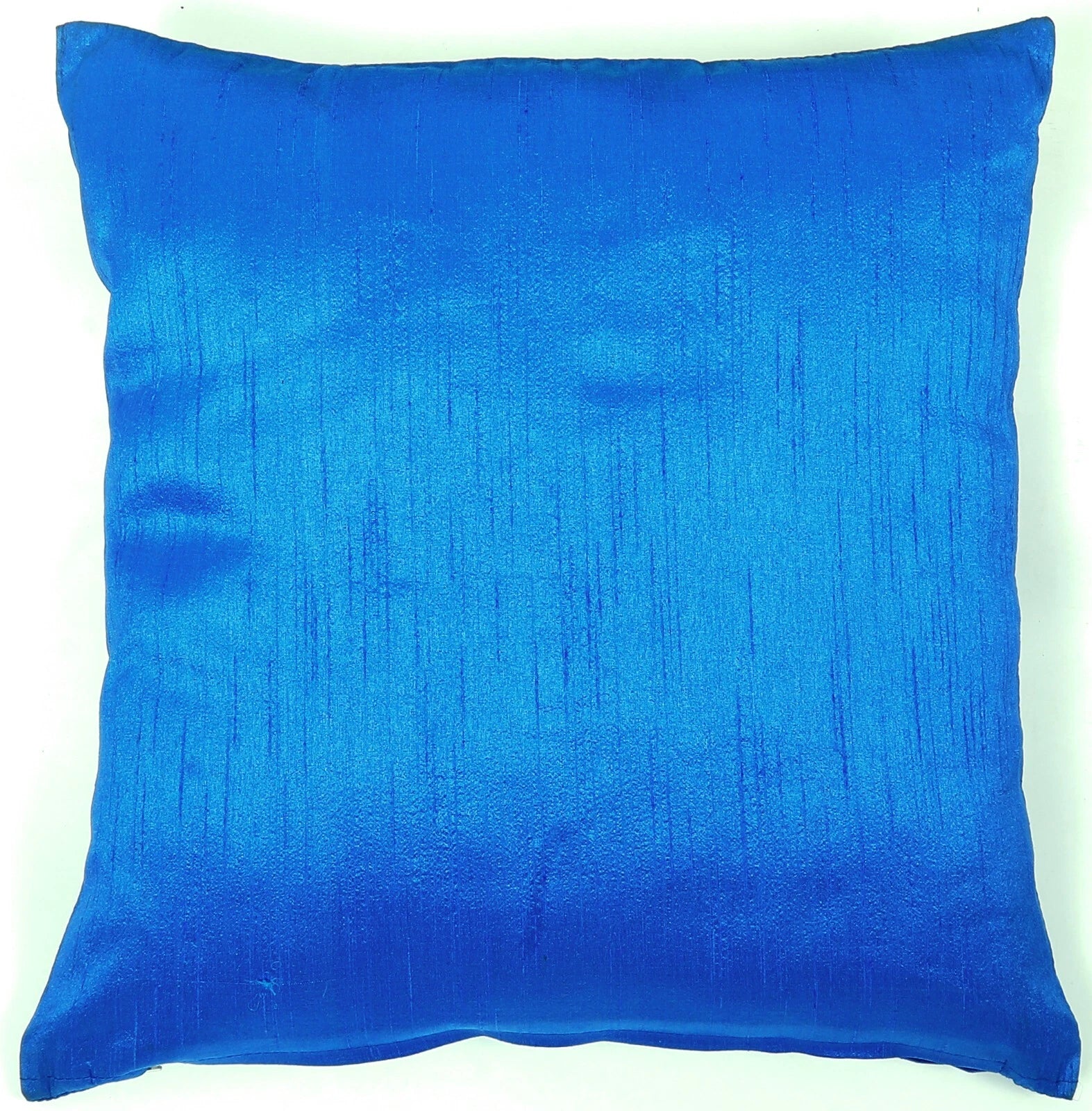 Ethnic 16"  Dupioni Silk Cushion Cover Solid Square Pillow Cover Sofa Throw Blue