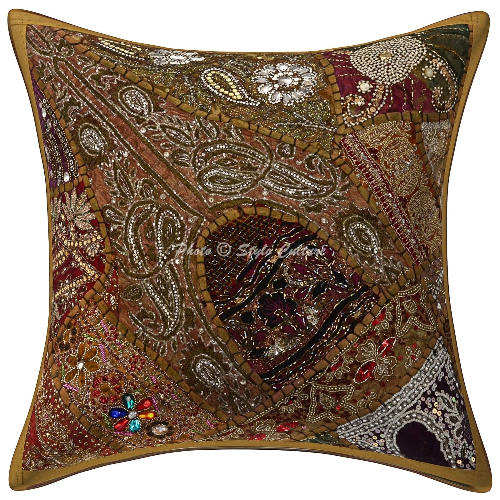 Beaded Floor Pillows Cases Boho Car Sofa Boho Art Room Decorative Cushion Cover