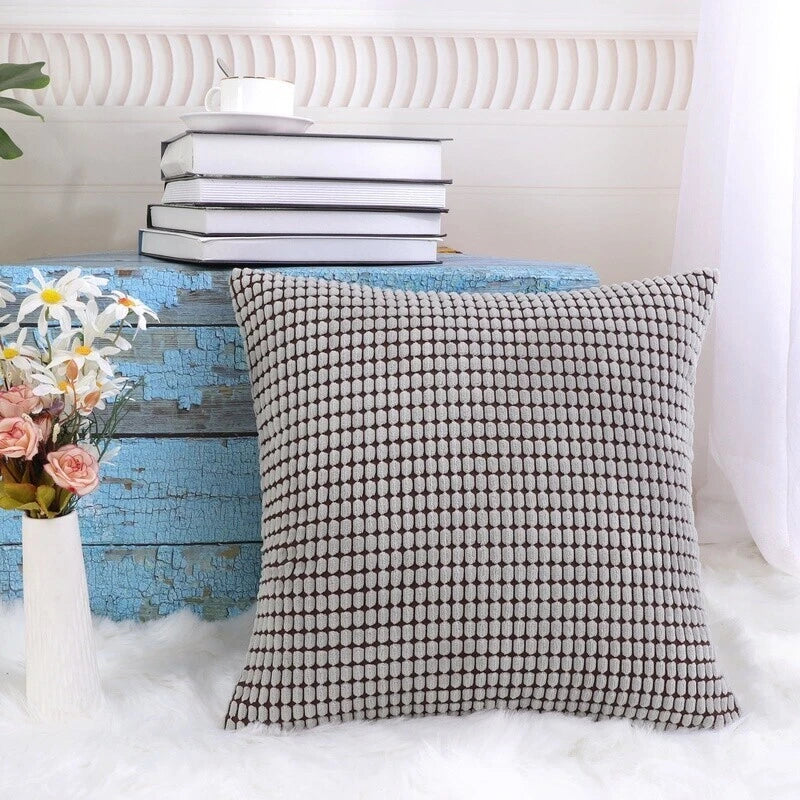Contemporary Decorative Pillowcase W/ Invisible Zipper Textured Polyester Square