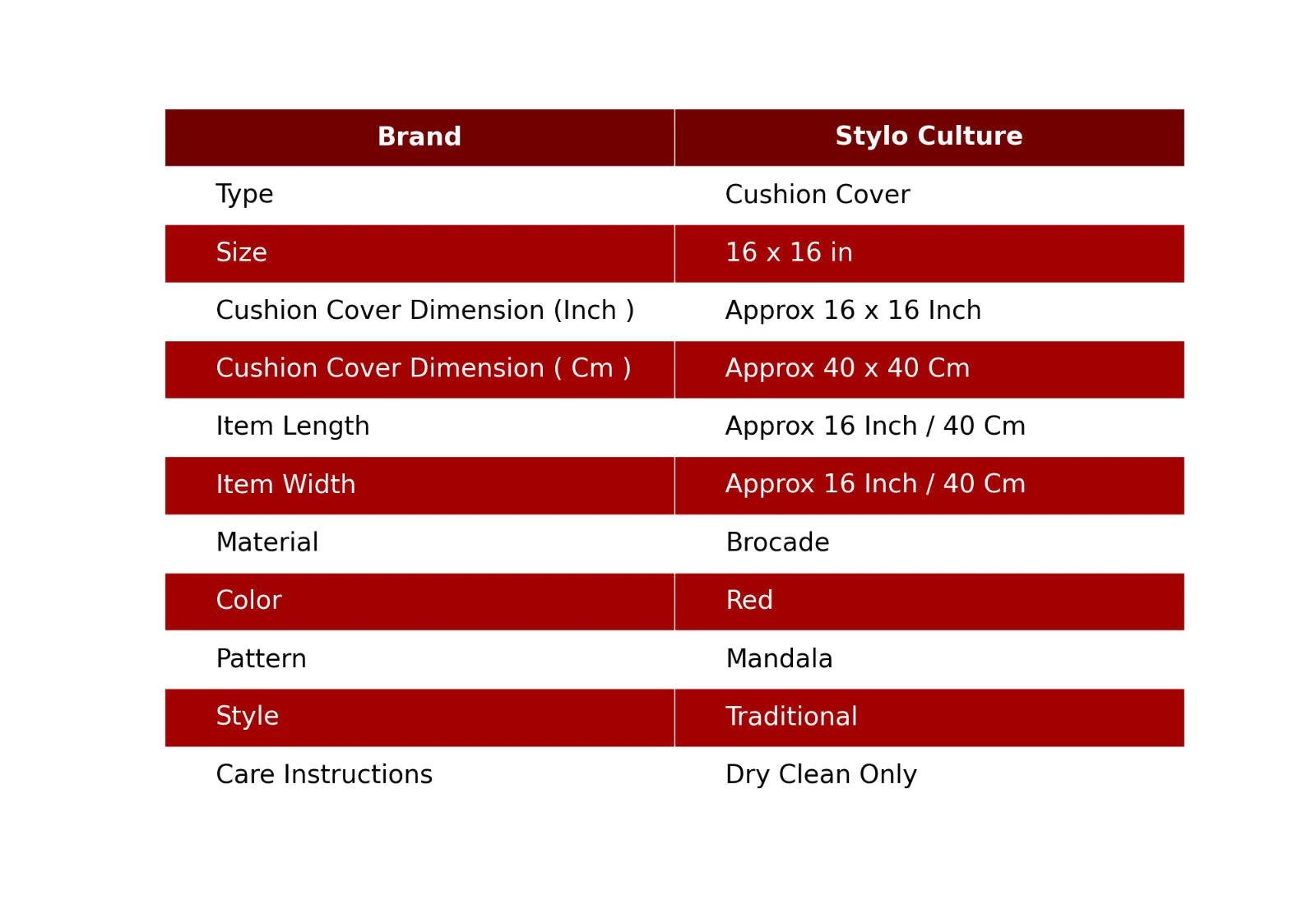 Red Cushion Cover Brocade Jacquard Gypsy Handmade Ethnic Tribal Hippie Pillow