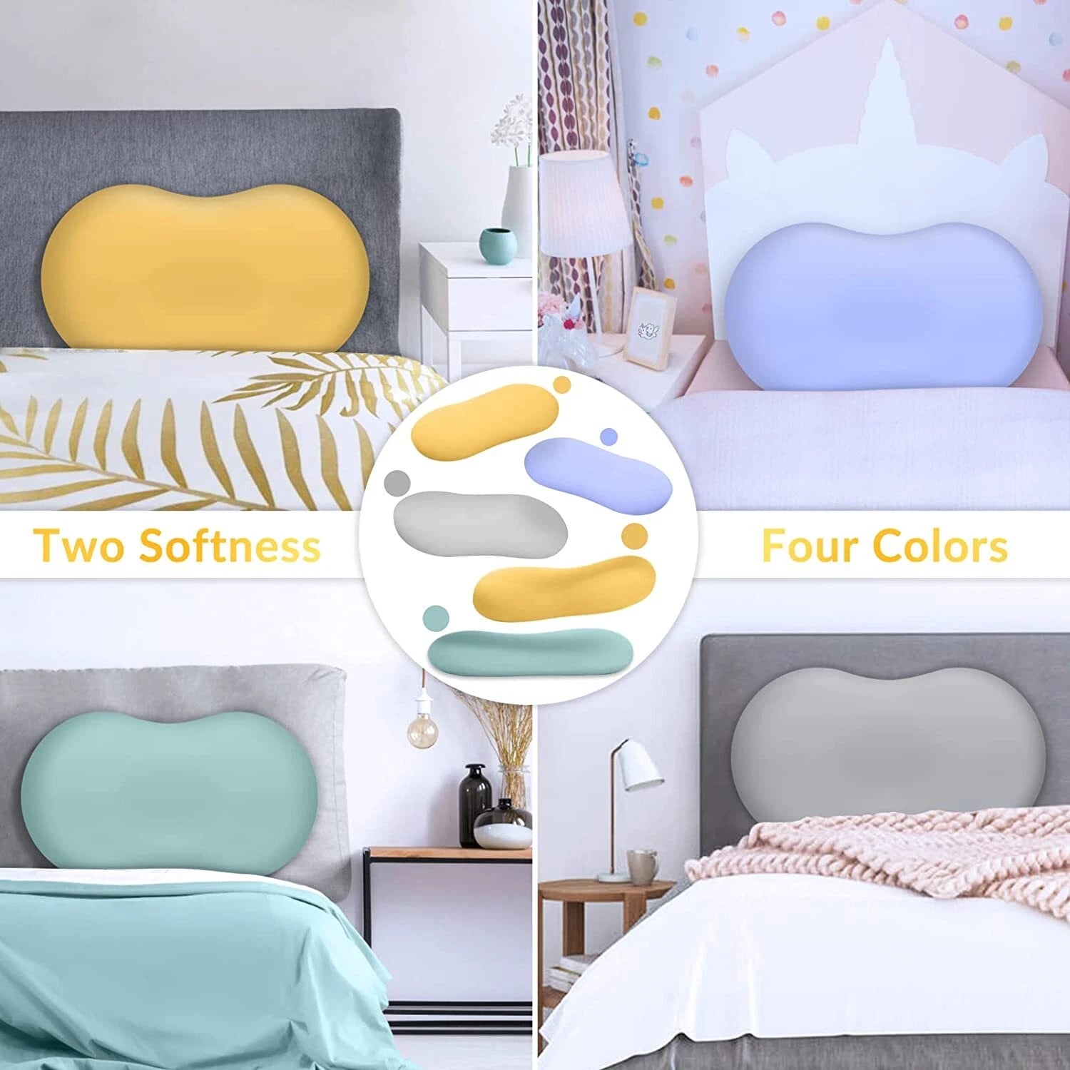 Memory Foam Pillows, Cute Throw Pillows for Couch, Ergonomic (King/Soft)