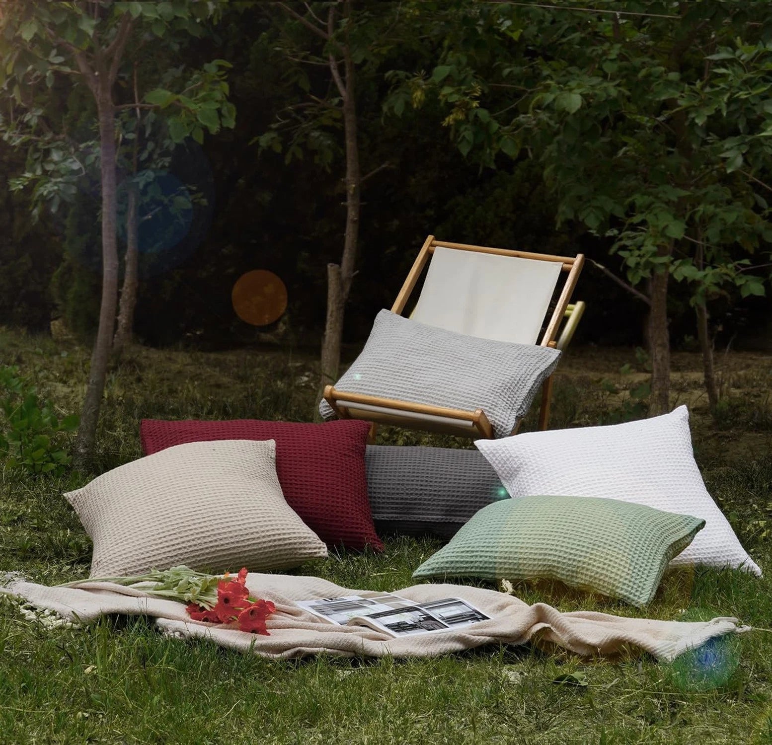 PHF Ultra Soft Waffle Weave Euro Shams Pillow Covers 26" x 26" 2 Pack, No Fil...