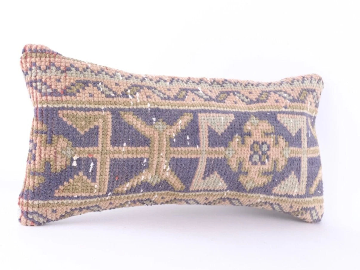 10x24" Vintage Indian Cushion Cover Throw Indian Jute Handmade Kilim Pillow