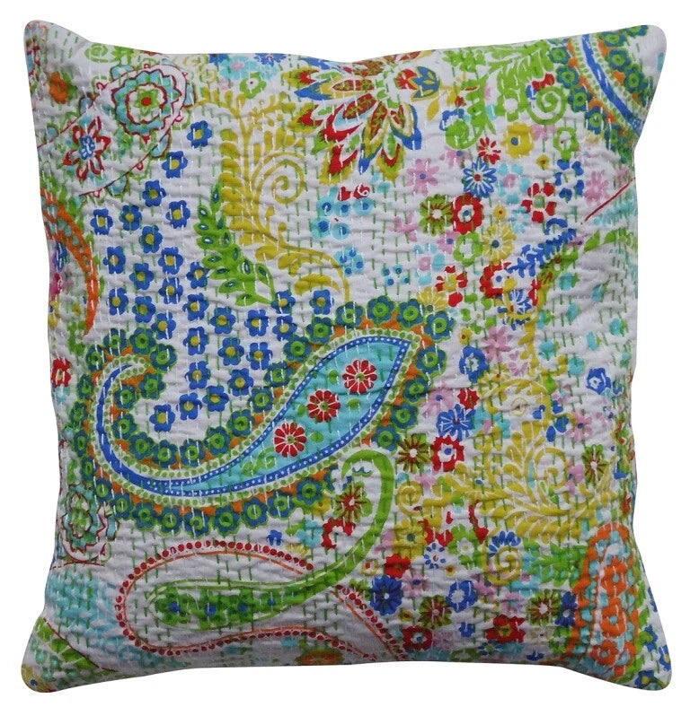 Pillow Cover Indian Handcrafted Paisley Decor Car Sofa Cushion Case 16 x 16 in