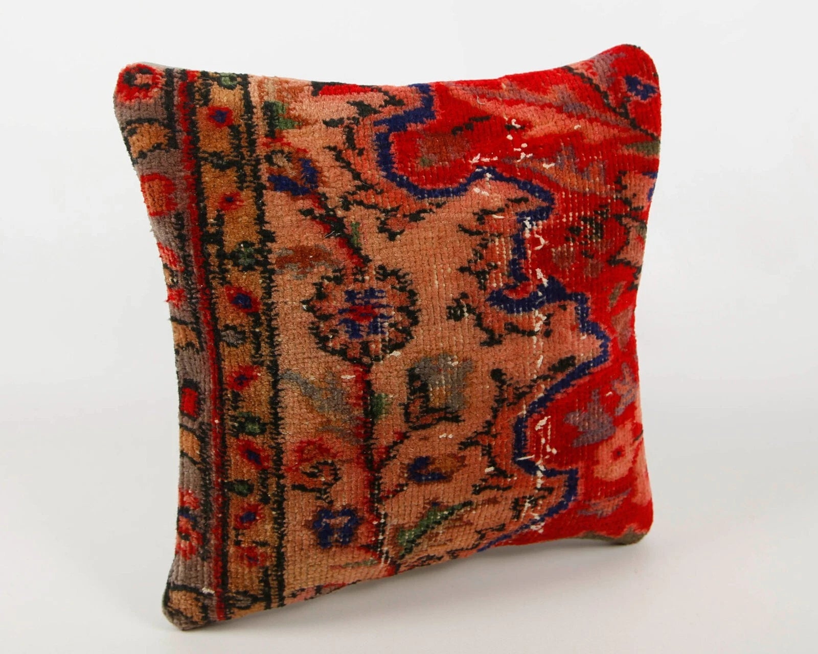 14x14" Vintage Indian Cushion Cover Throw Indian Jute Handmade Kilim Pillow