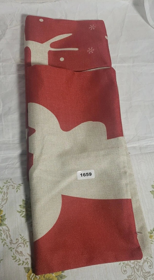 Two  Reindeers Square Throw Pillow Case Sets 17.5 Inches Decorative Sofa Cushion