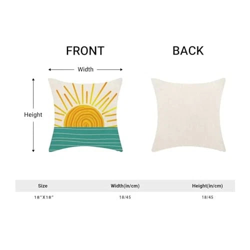 Summer Sunshine Pillow Covers 18x18 Inch Set of 2, 18" x 18" (Pack of 2) Sun3