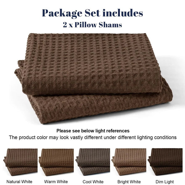 PHF Ultra Soft Waffle Weave Euro Shams Pillow Covers 26" x 26" 2 Pack, No Fil...